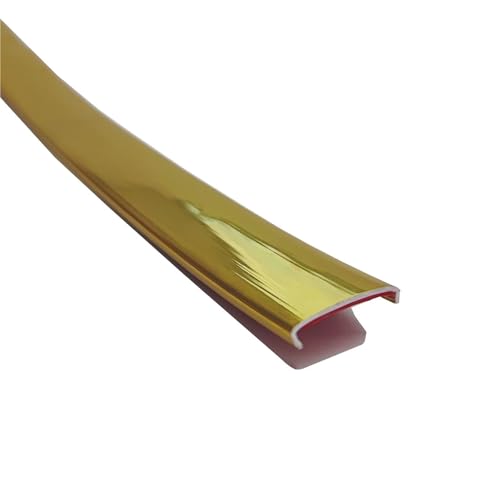 Wandverkleidungsleiste, 16 Fuß Selbstklebender Kantenschutzstreifen U-förmiger Eck- und Kantenschutz, for Die Schrankreparatur, Kantenverkleidung(Bright gold,11mm) von HAEUYA