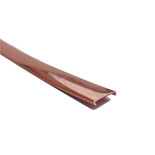 Wandverkleidungsleiste, 16 Fuß Selbstklebender Kantenschutzstreifen U-förmiger Eck- und Kantenschutz, for Die Schrankreparatur, Kantenverkleidung(Bright rose gold,6mm) von HAEUYA