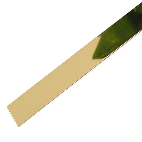Wandverkleidungsleiste, 2,44 m, metallisch, flexibel, selbstklebend, dekorative Zierleiste, spiegelähnliches Dekorband for Wand/Spiegel/Möbel/Tür/Garderobe/Heimdekoration(Rose Gold,244 * 4cm) von HAEUYA