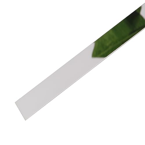Wandverkleidungsleiste, 2,44 m, metallisch, flexibel, selbstklebend, dekorative Zierleiste, spiegelähnliches Dekorband for Wand/Spiegel/Möbel/Tür/Garderobe/Heimdekoration(Silver,244 * 6cm) von HAEUYA