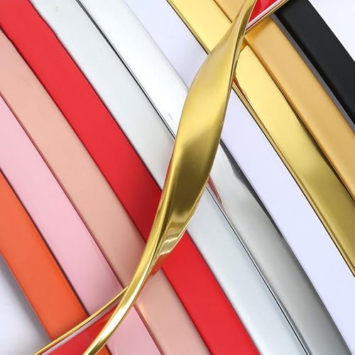 Wandverkleidungsleiste, 2 m Kantenschutz, U-förmiges Band, selbstklebender TPE-Schutzstreifen, glänzender Ecken- und Kantenschutz, Kantenschutz for die Schrankreparatur(Silver,5mm) von HAEUYA
