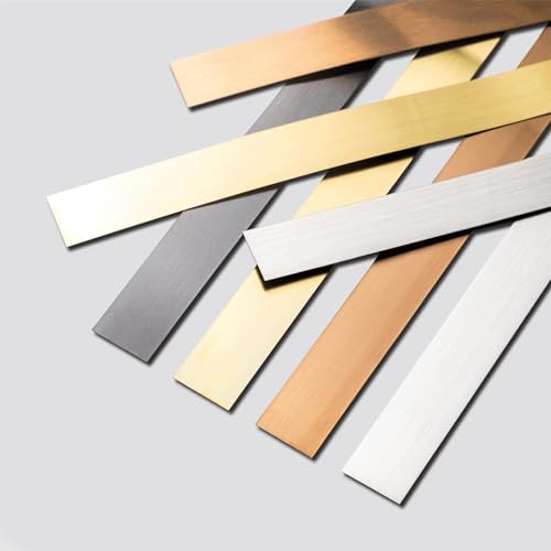 Wandverkleidungsleiste, 20 Fuß lange Wandverkleidung aus Metall, selbstklebende Kantenleiste, metallisierte Verkleidung mit gebürsteter Oberfläche, Kantenleiste for Türen/Spiegel/Möbel/Garderoben/Bild Wandverkleidungsleiste, 20 Fuß lange Wandverkleidung aus Metall, selbstklebende Kantenleiste, metallisierte Verkleidung mit gebürsteter Oberfläche, Kantenleiste for Türen/Spiegel/Möbel/Garderoben/Bild von HAEUYA