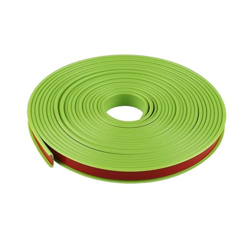 Wandverkleidungsleiste, 32,8 Fuß selbstklebende Furnierkantenleiste, flexible TPE-U-Kanalkante, zusammenklappbarer Kantenschutz aus Blech, passend for 5–40 mm zur Möbelrestaurierung(Green,14mm) von HAEUYA