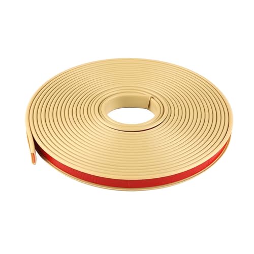 Wandverkleidungsleiste, 32,8 Fuß selbstklebende Furnierkantenleiste, flexible TPE-U-Kanalkante, zusammenklappbarer Kantenschutz aus Blech, passend for 5–40 mm zur Möbelrestaurierung(Khaki,9mm) von HAEUYA
