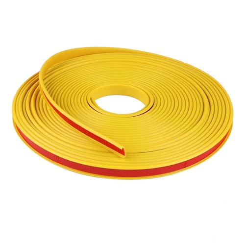 Wandverkleidungsleiste, 32,8 Fuß selbstklebende Furnierkantenleiste, flexible TPE-U-Kanalkante, zusammenklappbarer Kantenschutz aus Blech, passend for 5–40 mm zur Möbelrestaurierung(Yellow,17mm) von HAEUYA