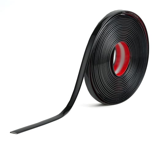 Wandverkleidungsleiste, 5 m, universelle Auto-Zierleiste, selbstklebende Auto-Dekorleiste, DIY-Zierleisten-Liniendekoration for die Seitenfenster von Auto-/LKW-Türen(Black,18mm(0.70Inch)) von HAEUYA