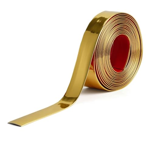 Wandverkleidungsleiste, 5 m, universelle Auto-Zierleiste, selbstklebende Auto-Dekorleiste, DIY-Zierleisten-Liniendekoration for die Seitenfenster von Auto-/LKW-Türen(Gold,6mm(0.23Inch)) von HAEUYA