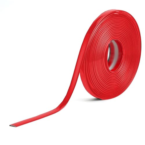 Wandverkleidungsleiste, 5 m, universelle Auto-Zierleiste, selbstklebende Auto-Dekorleiste, DIY-Zierleisten-Liniendekoration for die Seitenfenster von Auto-/LKW-Türen(Red,8mm(0.31Inch)) von HAEUYA