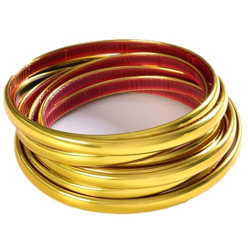 Wandverkleidungsleiste, 5 m selbstklebende Auto-Zierleiste – universelle dekorative Stoßstangen-, Fenster-, Tür- und Karosserieseitenteile sowie Möbeloberflächen im Haushalt(Gold,6mm(0.23Inch)) von HAEUYA
