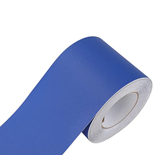 Wandverkleidungsleiste, 5 m selbstklebende Metall-Wandverkleidung, Randleiste, selbstklebende Tapetendekoration, Linien-Innendekoration(Blue Matte,8cm(W) X5m(L)) von HAEUYA