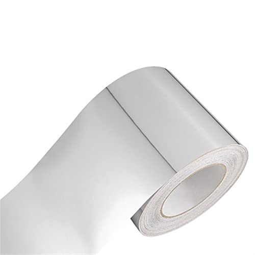 Wandverkleidungsleiste, 5 m selbstklebende Metall-Wandverkleidung, Randleiste, selbstklebende Tapetendekoration, Linien-Innendekoration(Bright Silver,15cm(W) X5m(L)) von HAEUYA