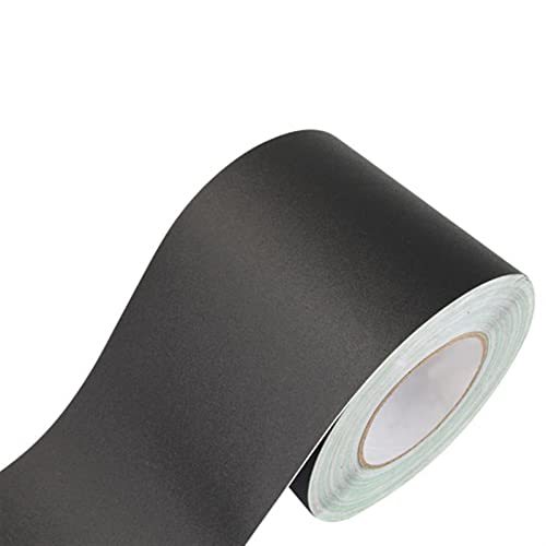 Wandverkleidungsleiste, 5 m selbstklebende Metall-Wandverkleidung, Randleiste, selbstklebende Tapetendekoration, Linien-Innendekoration(Frosted Black,8cm(W) X5m(L)) von HAEUYA