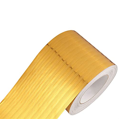 Wandverkleidungsleiste, 5 m selbstklebende Metall-Wandverkleidung, Randleiste, selbstklebende Tapetendekoration, Linien-Innendekoration(Gold Stripe,8cm(W) X5m(L)) von HAEUYA