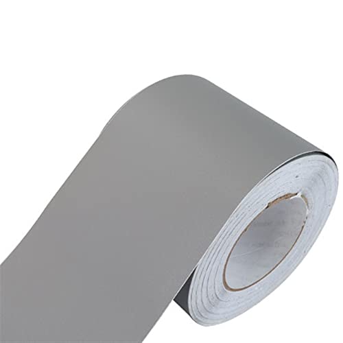 Wandverkleidungsleiste, 5 m selbstklebende Metall-Wandverkleidung, Randleiste, selbstklebende Tapetendekoration, Linien-Innendekoration(Grey Matte,15cm(W) X5m(L)) von HAEUYA