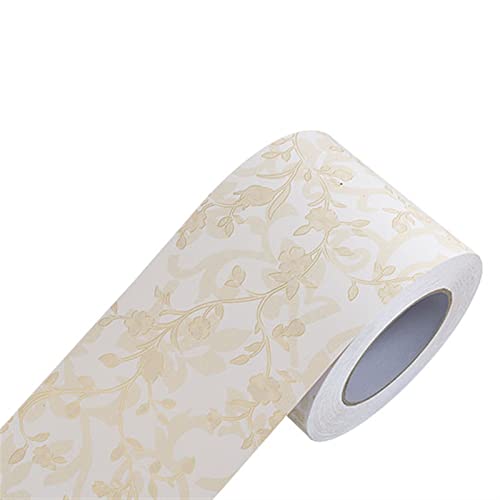Wandverkleidungsleiste, 5 m selbstklebende Metall-Wandverkleidung, Randleiste, selbstklebende Tapetendekoration, Linien-Innendekoration(Lucky Flower,20cm(W) X5m(L)) von HAEUYA