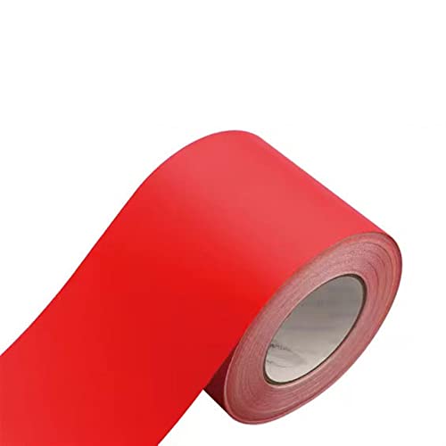 Wandverkleidungsleiste, 5 m selbstklebende Metall-Wandverkleidung, Randleiste, selbstklebende Tapetendekoration, Linien-Innendekoration(Matte Red,15cm(W) X5m(L)) von HAEUYA