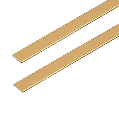 Wandverkleidungsleiste, 5 m selbstklebende Wandkantenleiste, PVC-Dichtungsband for Abziehen und Aufkleben, DIY-Rand als Spiegelrahmen(Matte Gold,Width 0.83cm) von HAEUYA