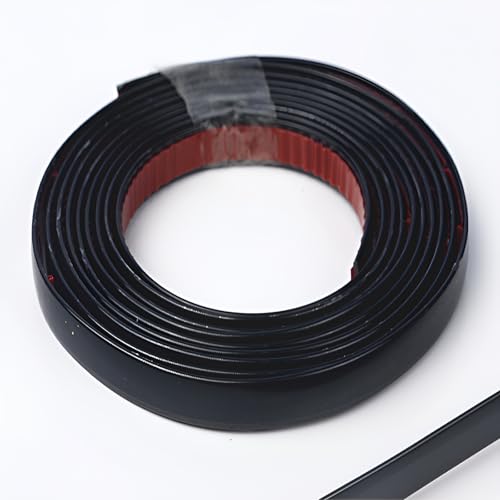 Wandverkleidungsleiste, 9,8 Fuß selbstklebende Wandverkleidung, flexible dekorative Streifen for Wand, Übergangsleiste, for Fliesen, Spiegel, Decke, Boden, Paneel, Schrank(Black,300 * 1.3cm) von HAEUYA