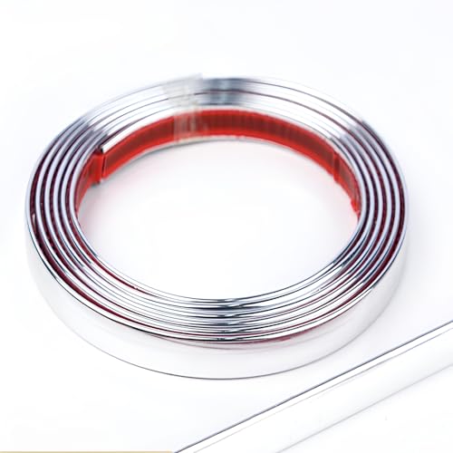 Wandverkleidungsleiste, 9,8 Fuß selbstklebende Wandverkleidung, flexible dekorative Streifen for Wand, Übergangsleiste, for Fliesen, Spiegel, Decke, Boden, Paneel, Schrank(Silver,300 * 0.8cm) von HAEUYA