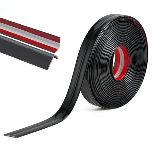 Wandverkleidungsleiste, Vinyl-Eckleiste for Abziehen und Aufkleben – flexible, selbstklebende Wandleiste for Eckschutz und Möbelkantenschutz(Black,6 * 1000cm) von HAEUYA