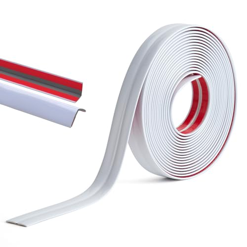 Wandverkleidungsleiste, Vinyl-Eckleiste for Abziehen und Aufkleben – flexible, selbstklebende Wandleiste for Eckschutz und Möbelkantenschutz(White,2 * 300cm) von HAEUYA