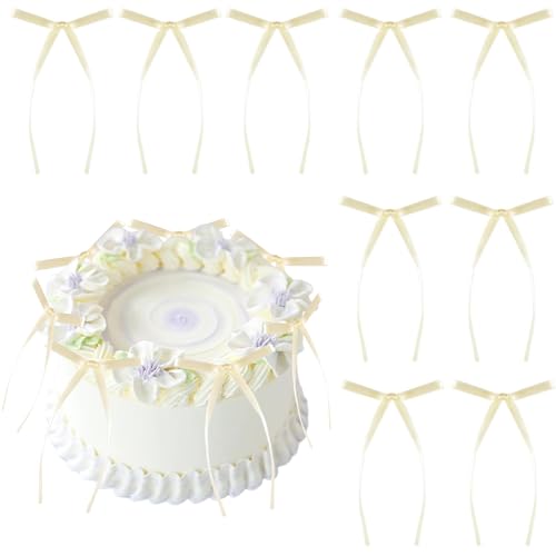 40 beigefarbene Schleifen, Kuchendekorationen für Kindergeburtstag, Hochzeit, Party, Hochzeitstag, Kuchendekorationen für Geschenk, Weihnachtsbaumdekoration, Zubehör 40 beigefarbene Schleifen, Kuchendekorationen für Kindergeburtstag, Hochzeit, Party, Hochzeitstag, Kuchendekorationen für Geschenk, Weihnachtsbaumdekoration, Zubehör von HAFRILY