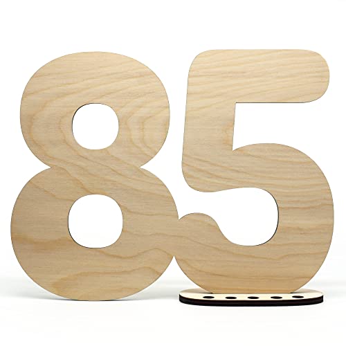 HAGEFOL Gästebuch Holz Deko Schild Zahl 85 - zum selbst beschriften als Geschenk mit Ständer und Geburtstagskerzenhalter - für 85 Geburtstag Deko, 85 Jahre Jubiläum oder Hochzeit HAGEFOL Gästebuch Holz Deko Schild Zahl 85 - zum selbst beschriften als Geschenk mit Ständer und Geburtstagskerzenhalter - für 85 Geburtstag Deko, 85 Jahre Jubiläum oder Hochzeit von HAGEFOL