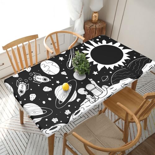 Astronaut Tischdecke, quadratisch, wasserdicht, schmutzabweisend, Polyestergewebe, waschbar, für drinnen und draußen, Party, Esstisch, 1,5 m Astronaut Tischdecke, quadratisch, wasserdicht, schmutzabweisend, Polyestergewebe, waschbar, für drinnen und draußen, Party, Esstisch, 1,5 m von HAHAFU