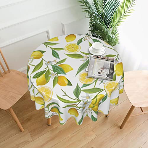 HAHAFU Frische Tropische Zitronen Tischdecke,Rund 152cm Durchmesser,Druck Wasserabweisend Abwischbare Polyester Tischdecke Dekoration HAHAFU Frische Tropische Zitronen Tischdecke,Rund 152cm Durchmesser,Druck Wasserabweisend Abwischbare Polyester Tischdecke Dekoration von HAHAFU