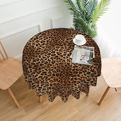 HAHAFU Nette Leoparden-Tischdecke,Rund 152cm Durchmesser,Drucken Wasserdicht Abwischbare Polyester Tischdecke Dekoration von HAHAFU