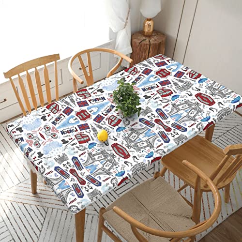 London Tischdecke, quadratisch, wasserdicht, schmutzabweisend, Polyester, waschbar, für drinnen und draußen, Party, Esstisch, 152 cm London Tischdecke, quadratisch, wasserdicht, schmutzabweisend, Polyester, waschbar, für drinnen und draußen, Party, Esstisch, 152 cm von HAHAFU