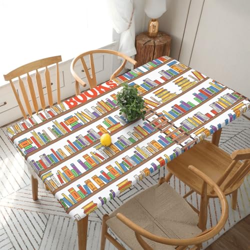 Lustige Bücherregal-Kollektion und Leiter, quadratisch, wasserdicht, schmutzabweisend, Polyestergewebe, waschbar, für drinnen und draußen, Party, Esstisch, 1,5 m Lustige Bücherregal-Kollektion und Leiter, quadratisch, wasserdicht, schmutzabweisend, Polyestergewebe, waschbar, für drinnen und draußen, Party, Esstisch, 1,5 m von HAHAFU