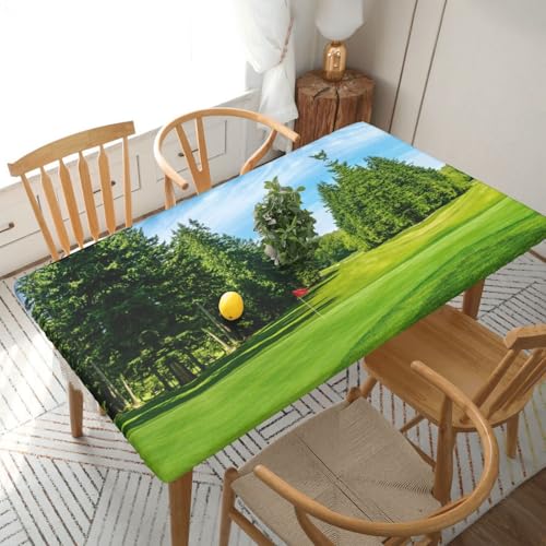 Tischdecke für Golfplatz-Rasen, quadratisch, wasserdicht, schmutzabweisend, Polyestergewebe, waschbar, für drinnen und draußen, Party, Esstisch, 1,5 m Tischdecke für Golfplatz-Rasen, quadratisch, wasserdicht, schmutzabweisend, Polyestergewebe, waschbar, für drinnen und draußen, Party, Esstisch, 1,5 m von HAHAFU