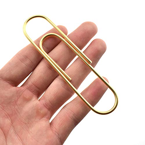 HAHIYO Büroklammern, 100 mm, extra große Büroklammern, robust, glänzend, goldbeschichtet, verhindert Kratzer an den Seiten, für Lesezeichen, Organisieren, Zuhause, Büro, Schule, 14 Stück HAHIYO Büroklammern, 100 mm, extra große Büroklammern, robust, glänzend, goldbeschichtet, verhindert Kratzer an den Seiten, für Lesezeichen, Organisieren, Zuhause, Büro, Schule, 14 Stück von HAHIYO