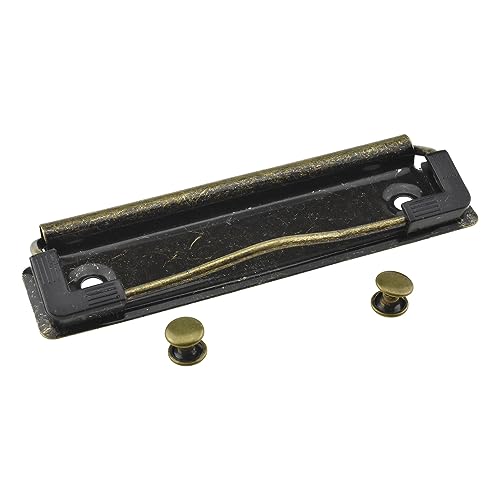 HAHIYO Klemmbrett-Clips im Vintage-Stil, Bronze, Metall, montierbar, langlebig, federbelastet, mit Gummigriffen und Nieten, Dokumentendatei, Holz, Kunststoff, Klemmbrett für Büro, Schule, Zuhause, 9,5 von HAHIYO