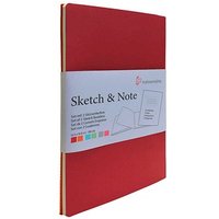 HAHNEMÜHLE Notizbücher DIN A6 blanko, cerise/paprika Softcover 40 (2x 20) Seiten, 2 St. von HAHNEMÜHLE