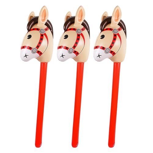 HAICN Aufblasbarer Stab für Cowboy, Cowgirl, Pferdekopf, niedliches Pferd, für Geburtstagsparty, Weihnachten, Pool-Party, Dekoration, 3 Stück HAICN Aufblasbarer Stab für Cowboy, Cowgirl, Pferdekopf, niedliches Pferd, für Geburtstagsparty, Weihnachten, Pool-Party, Dekoration, 3 Stück von HAICN