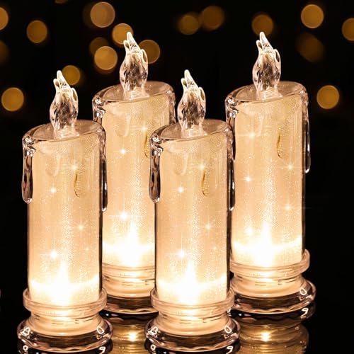 LED Kerzen, 7 cm X 18 cm Innen-Batterie Betriebene LED-Säule Kerzen, Elektrische Gefälschte Kunststoff-Kerzen, für Garten Hochzeit Weihnachtsdeko, Valentinstag und Party Deko, weiß, 4er-Set LED Kerzen, 7 cm X 18 cm Innen-Batterie Betriebene LED-Säule Kerzen, Elektrische Gefälschte Kunststoff-Kerzen, für Garten Hochzeit Weihnachtsdeko, Valentinstag und Party Deko, weiß, 4er-Set von HAIDOLIANG