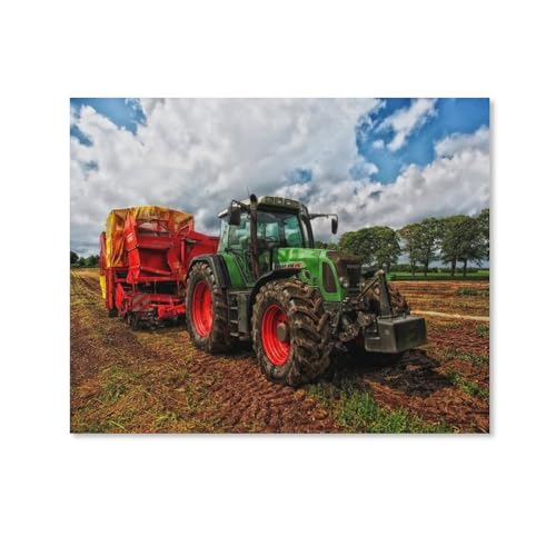 HAIDU 5D Diamant Malerei Grüner Traktor Kristall Strass Stickerei Bilder DIY Diamond Painting Für Wohnzimmer Dekor Wand Aufkleber（Round Diamond） 40x50cm-142 von HAIDU