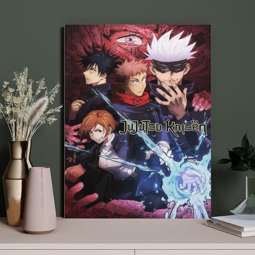 HAIDU Kinder Diamond Painting Set, Anime Jujutsu Kaisen, DIY 5D Volldiamant Kreuzstich Kristall Strass Stickerei Malerei Dekoration（Round Diamond） 50x60cm-144 von HAIDU