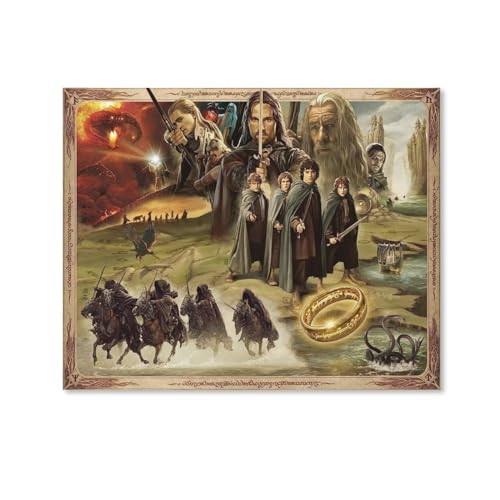 HAIDU der herr der ringe poster Diamond Painting Set, 5D Diamond Painting Pictures Adults Diamond Painting Children, Full Drill Diamond Art for Home Decor（Round Diamond） 40x40cm-133 von HAIDU