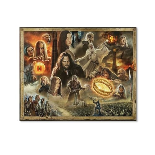 HAIDU der herr der ringe poster Diamond Painting Set, 5D Diamond Painting Pictures Adults Diamond Painting Children, Full Drill Diamond Art for Home Decor（Round Diamond） 40x50cm-124 von HAIDU