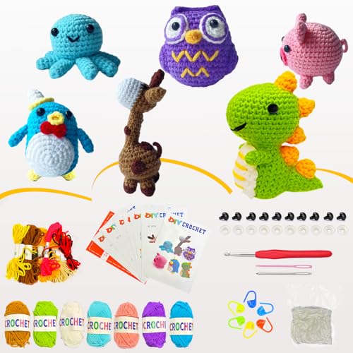 HAIDWEN Häkelset für Anfänger, 2025 Häkeltier-Sets mit Schritt-für-Schritt-Video-Tutorials, DIY Handwerk für Erwachsene und Kinder mit Garn, Häkelnadel, perfekt als Geschenk HAIDWEN Häkelset für Anfänger, 2025 Häkeltier-Sets mit Schritt-für-Schritt-Video-Tutorials, DIY Handwerk für Erwachsene und Kinder mit Garn, Häkelnadel, perfekt als Geschenk von HAIDWEN