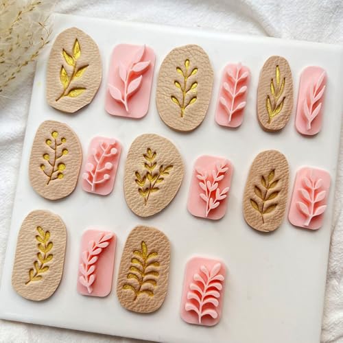 Blatt-Fondant-Ausstecher, Blätter, Tonstempel für Ton, Ohrringe, Modelliermasse, Modelliermassen-Schneider für Modelliermasse, Schmuck, Tonschneider, Federtonschneider für Ohrringe, Schmuckherstellung von HAIEED