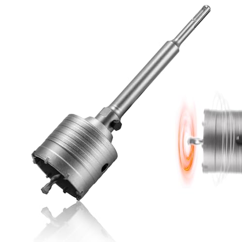 Bohrkrone 70mm SDS Plus Dosenbohrer Steckdosenbohrer Bohrkrone Steckdose Hammerschlagfest Mauerwerk Trockenbau Porenbeton Gasbeton Rigips Gipskarton Ziegel Naturstein für Bohrhämmer von HAIMAYEE