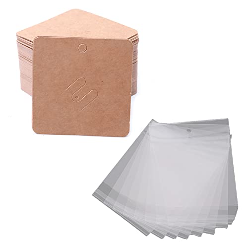 100 Stück Kraft Brosche Pin Karten Quadrat Brosche Display Halterkarte Brown Ohrring Zum Verkauf Von Schmuck Craft Retail von HAISENG