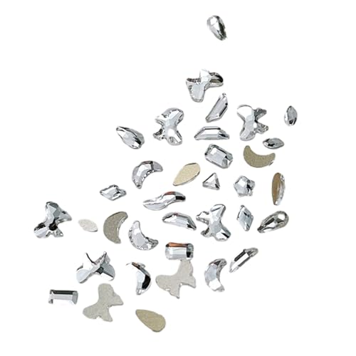 100 Stück modische Glaskunst-Schmuckanhänger, Kristall-Strasssteine, Dekoration, Kunst-Set, Kristall-Zubehör, gemischte Formsteine von HAISENG