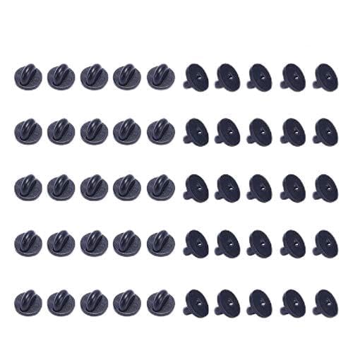 100 Stück schwarze PVC-Gummi-Broschennadeln, bequeme Passform, Krawatte, Anstecknadel, Clutch, Halter, Verschlüsse, Schmuck, Gummi-Anstecknadeln, farbig 100 Stück schwarze PVC-Gummi-Broschennadeln, bequeme Passform, Krawatte, Anstecknadel, Clutch, Halter, Verschlüsse, Schmuck, Gummi-Anstecknadeln, farbig von HAISENG