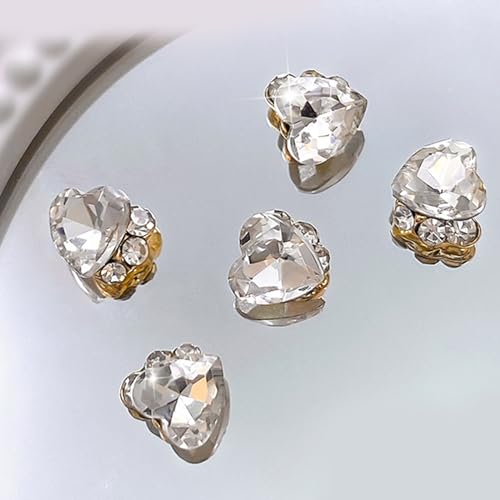 Glasnägel, flache Rückseite, Strasssteine, Kristall, Charm-Kunst, flache Rückseite, 3D-Dekorationen, Maniküre, 10 Stück von HAISENG