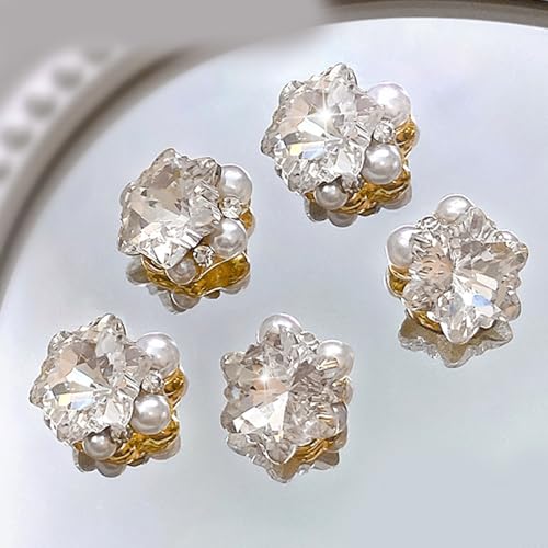 Glasnägel, flache Rückseite, Strasssteine, Kristall, Charm-Kunst, flache Rückseite, 3D-Dekorationen, Maniküre, 10 Stück von HAISENG